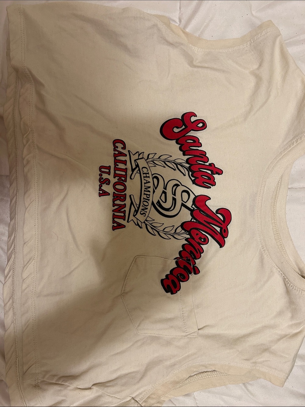 Streetwear Society Cream Graphic Tee with Red & Black Print